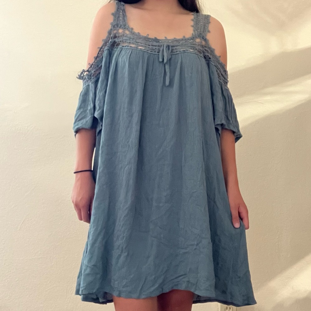 O'Neill Dominica Cold Shoulder Woven Detailed Mini
Dress Blue Size: M NWT - Picture 1 of 9